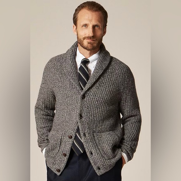 J.CREW MEN’S RUGGED MERINO WOOL-BLEND CARDIGAN SWEATER, SIZE M, NWT. - Picture 2 of 12